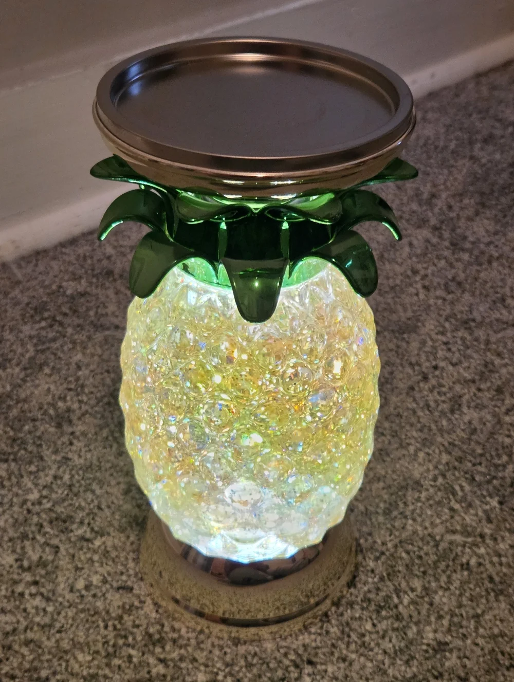 Bath & Body Works Pineapple Light Up Candle Holder 3 Wick Brand New - Picture 2 of 4